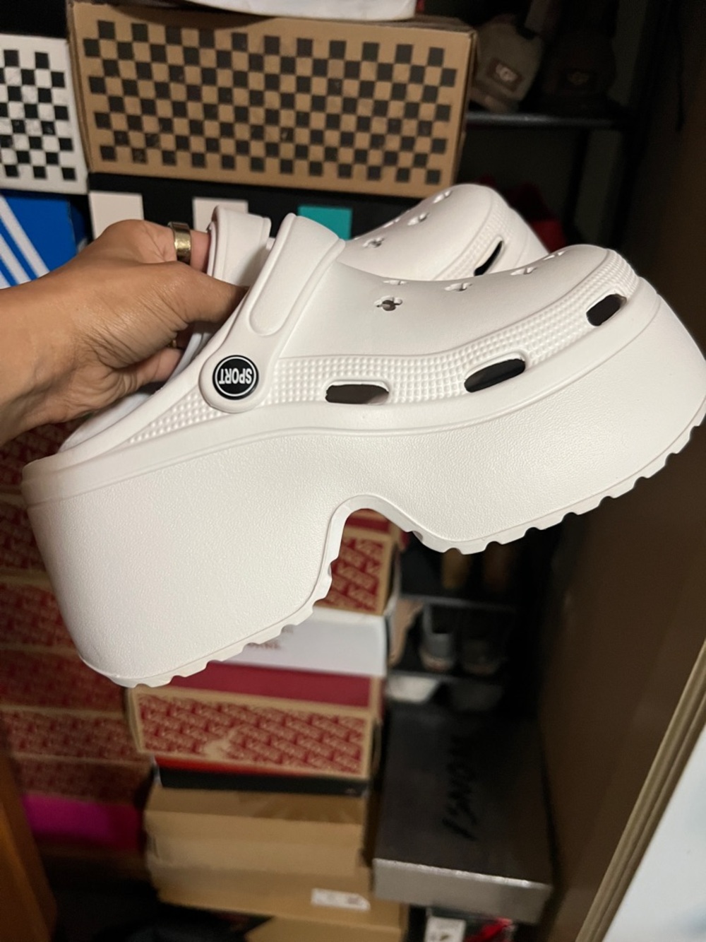 Sport White Platform Clog — Women's Lightweight Slip-On